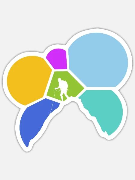 Kletterwand Felsklettern Berg - Sticker Größe S (10 x 10 cm) - Mattweiß