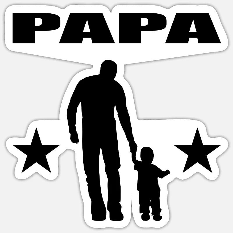 Papa - Sticker Größe S (10 x 10 cm) - Mattweiß