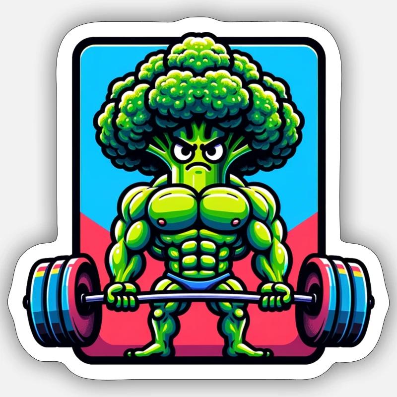 Brocoli pompe - Sticker taille S (10 x 10 cm) - blanc mat