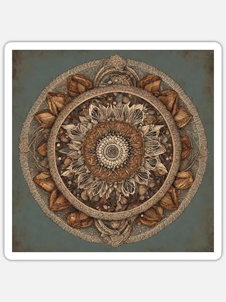 Ethereal Guardian Mandala Mastery Tee - Sticker Größe S (10 x 10 cm) - Mattweiß