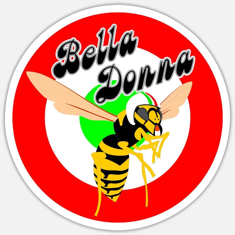 Guêpe Mod Cible Rouge Cocarde Bella Donna Sticker taille S (10 x 10 cm)