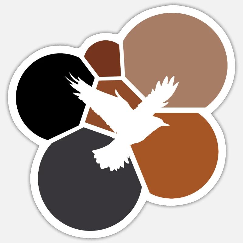 Vol d’oiseau volant - Sticker taille S (10 x 10 cm) - blanc mat