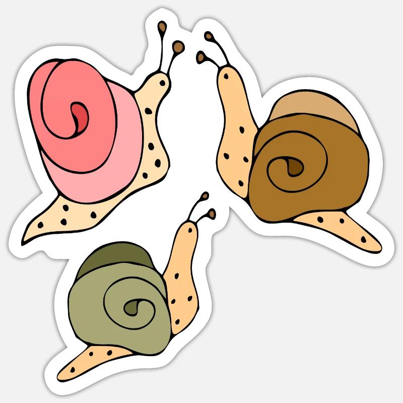 Escargots - Sticker taille S (10 x 10 cm) - blanc mat