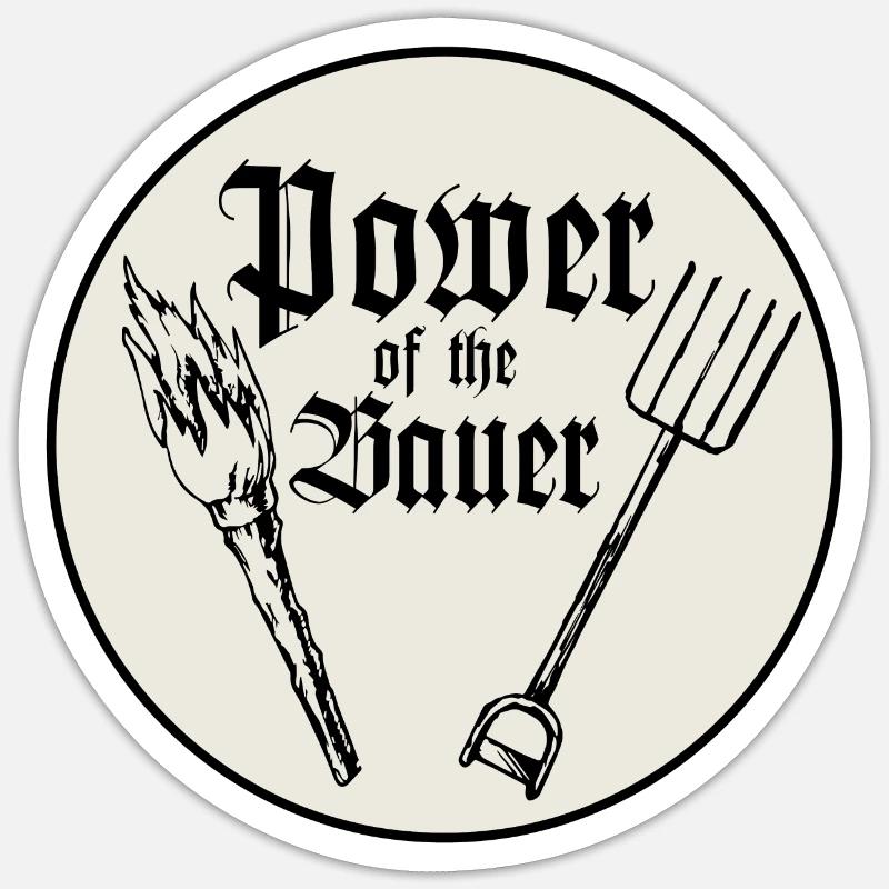 La puissance du Bauer - Torche et fourche Sticker taille S (10 x 10 cm)