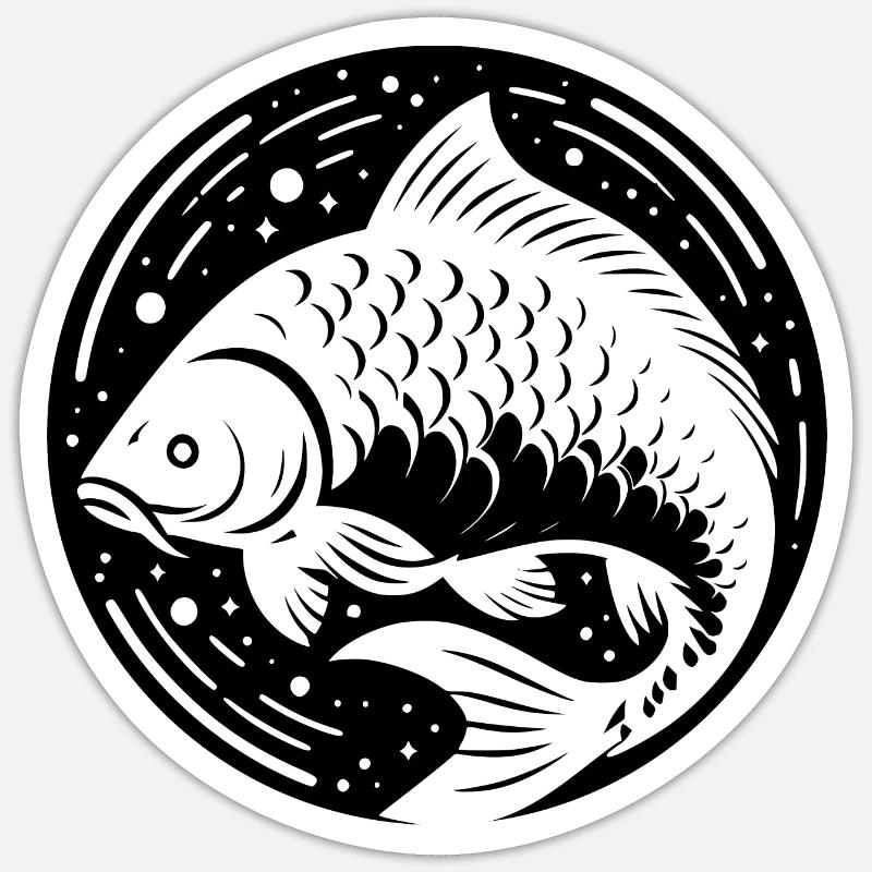 Carp creative white - Sticker size S (10 x 10 cm) - white matte