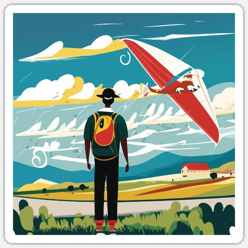 GuyWatchingPlanesSix Sticker size S (10 x 10 cm)