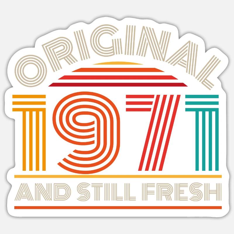 Millésime 1971 - Sticker taille S (10 x 10 cm) - blanc mat