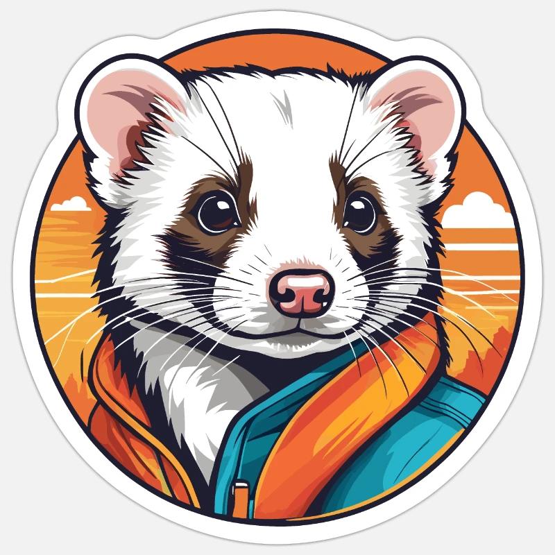 Frettchen Sticker Größe S (10 x 10 cm)