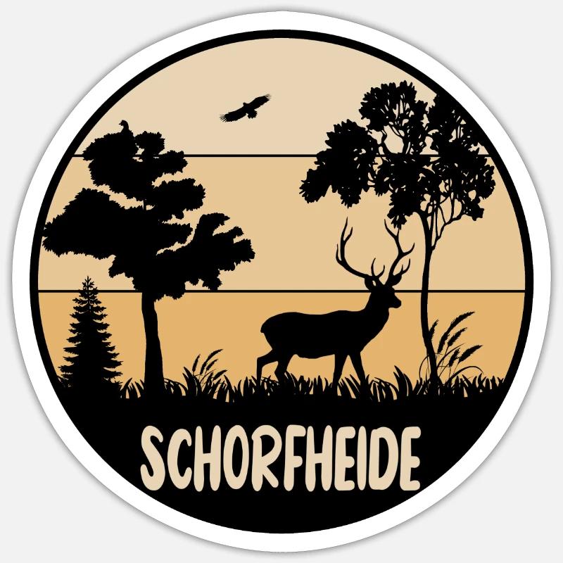 Schorfheide Hirsch - Sticker Größe S (10 x 10 cm) - Mattweiß