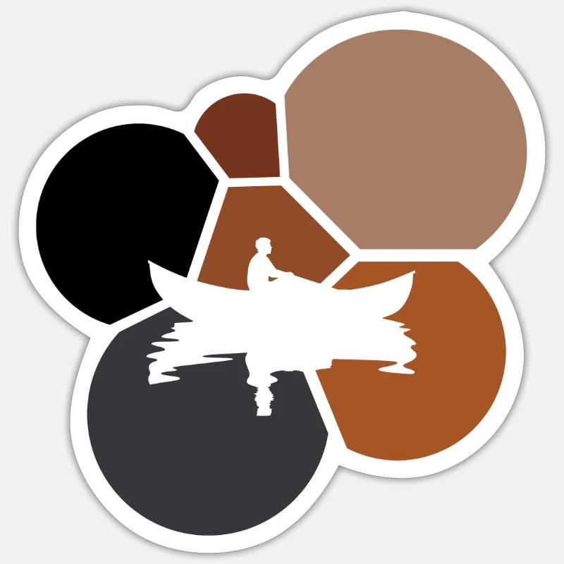 Canoe Rowing Rafting - Sticker size S (10 x 10 cm) - white matte