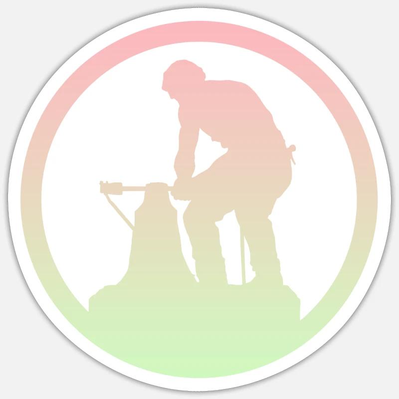 Forging Blacksmith Crafts - Sticker size S (10 x 10 cm) - white matte