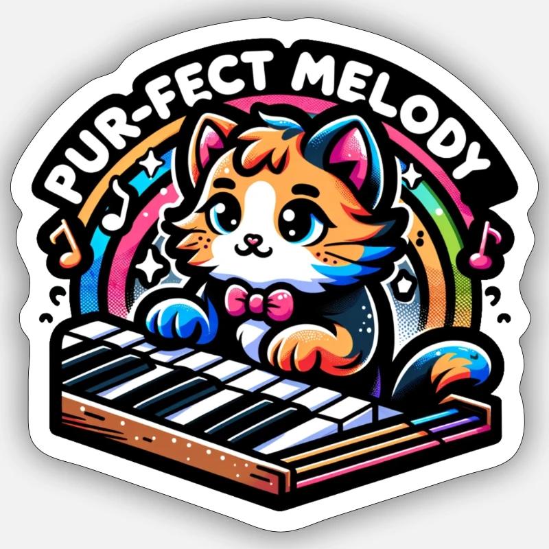 Mélodie parfaite - Sticker taille S (10 x 10 cm) - blanc mat