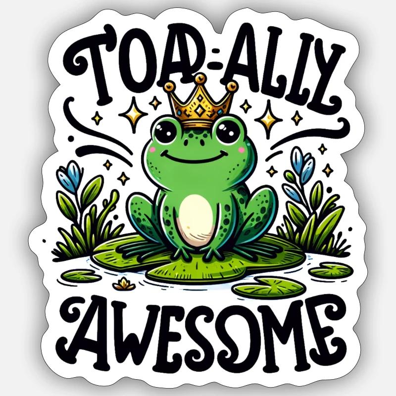 Toadally Génial - Sticker taille S (10 x 10 cm) - blanc mat