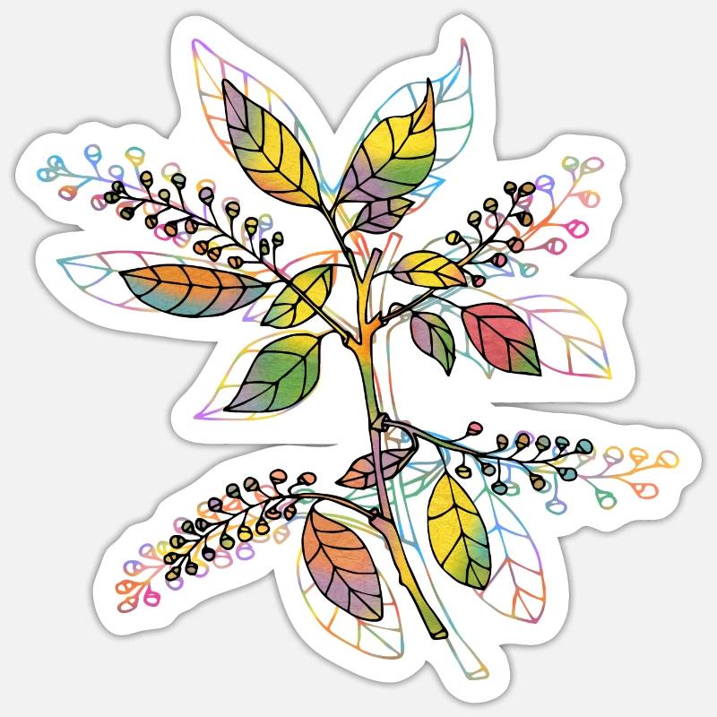 Blumen - Sticker Größe S (10 x 10 cm) - Mattweiß