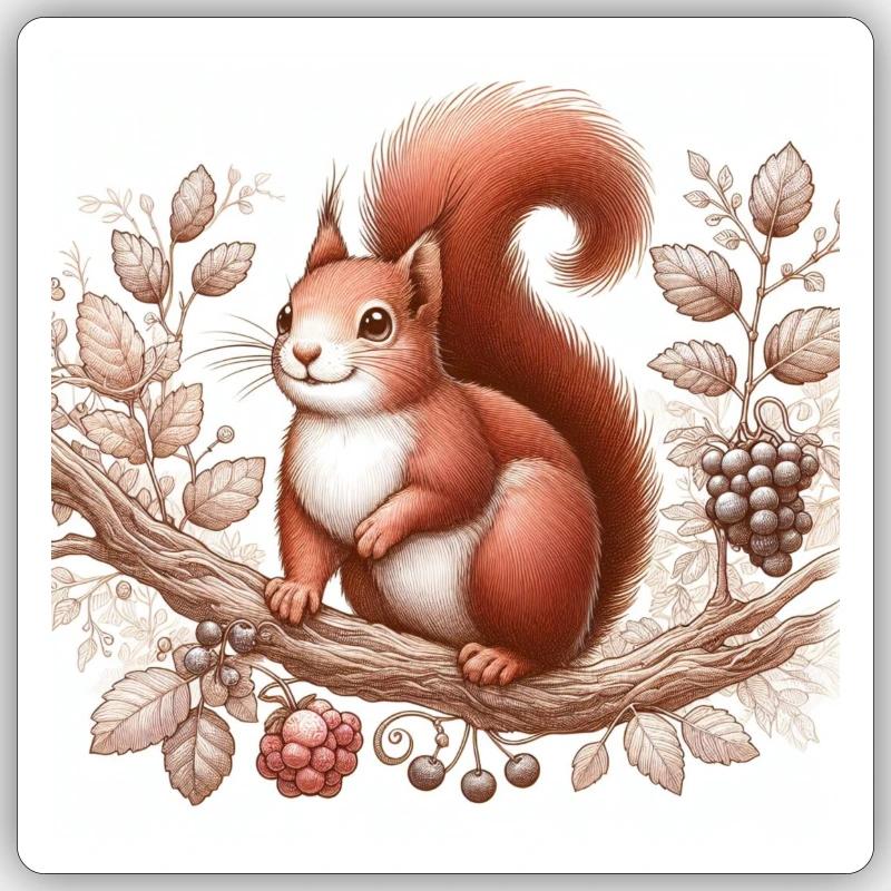 Squirrel Sticker size S (10 x 10 cm)
