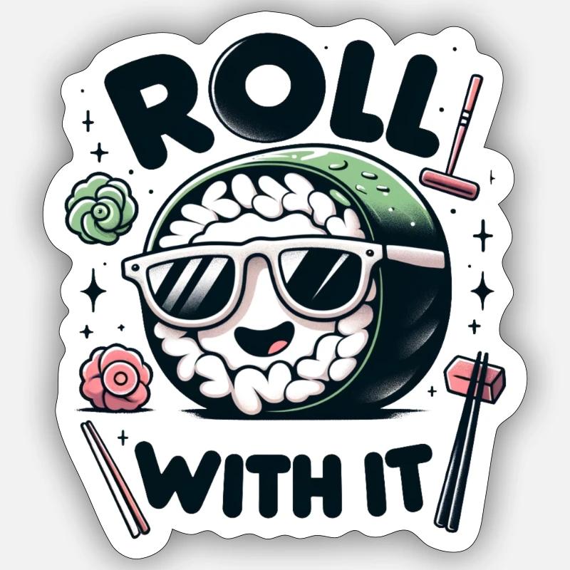Roll with it. - Sticker size S (10 x 10 cm) - white matte