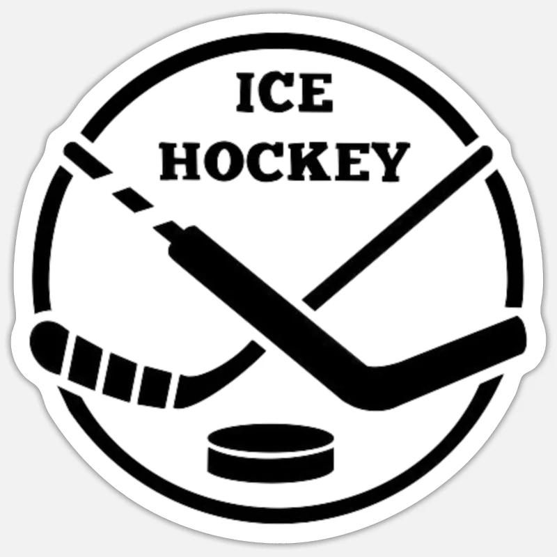 Eishockey originelle Geschenkidee - Sticker Größe S (10 x 10 cm) - Mattweiß