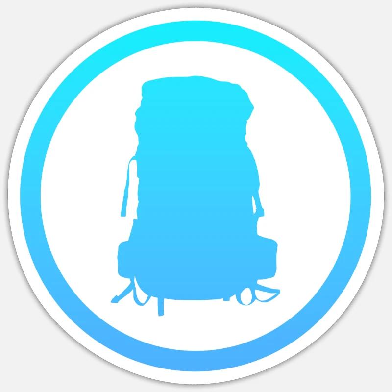 Backpacking Wanderung Wanderung Sticker Größe S (10 x 10 cm)