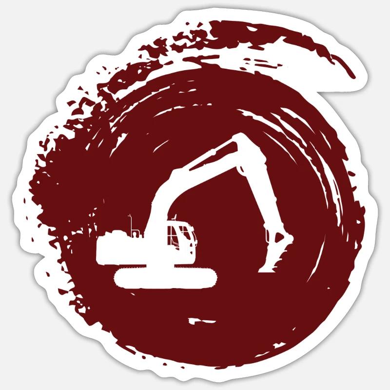 Baggerfahrerin Baggerfahrerin Bagger - Sticker Größe S (10 x 10 cm) - Mattweiß