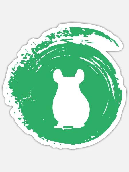 Hamster Nagetier Mäuschen - Sticker Größe S (10 x 10 cm) - Mattweiß