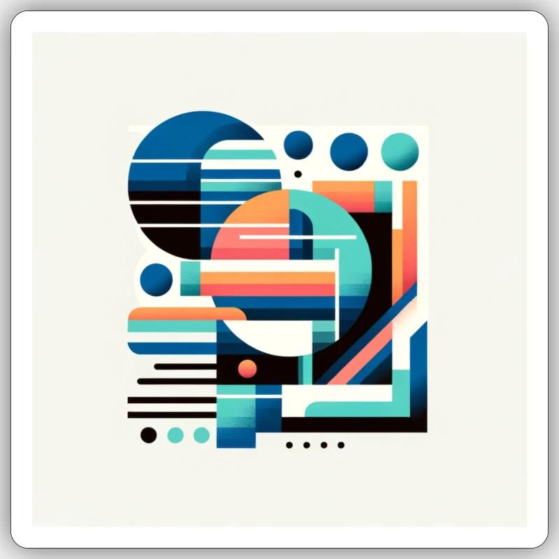 Futuristic geometry - Sticker size S (10 x 10 cm) - white matte