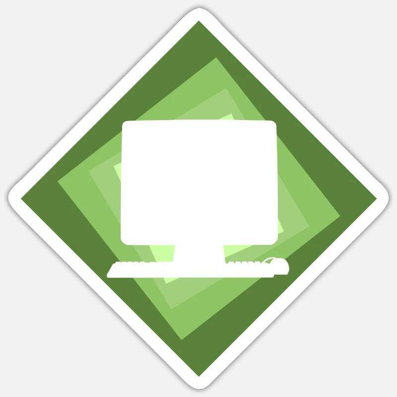 Computer PC Computer - Sticker size S (10 x 10 cm) - white matte