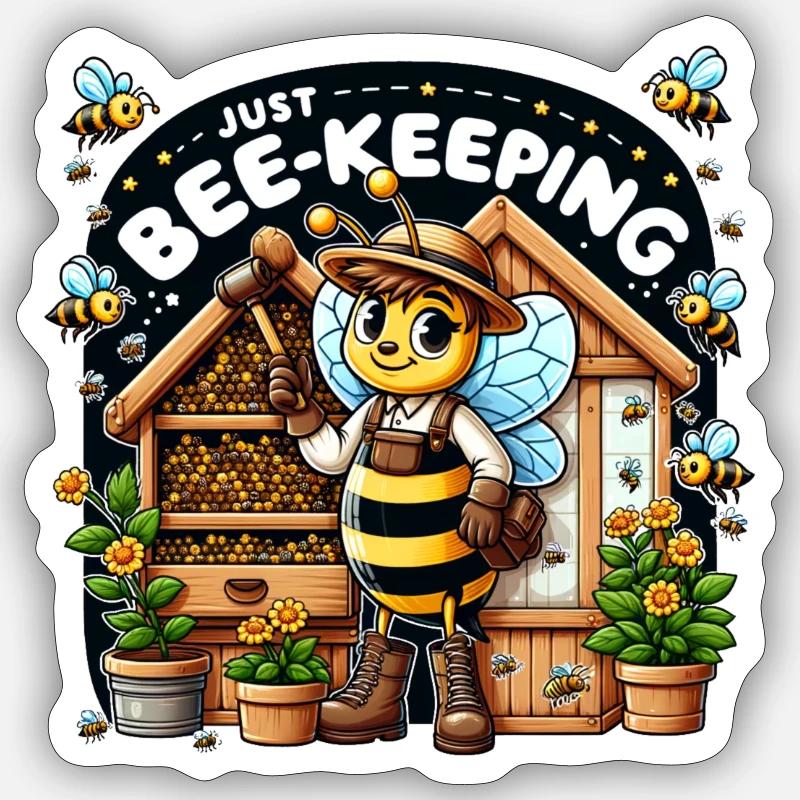 Just Bee-Keeping - Sticker size S (10 x 10 cm) - white matte