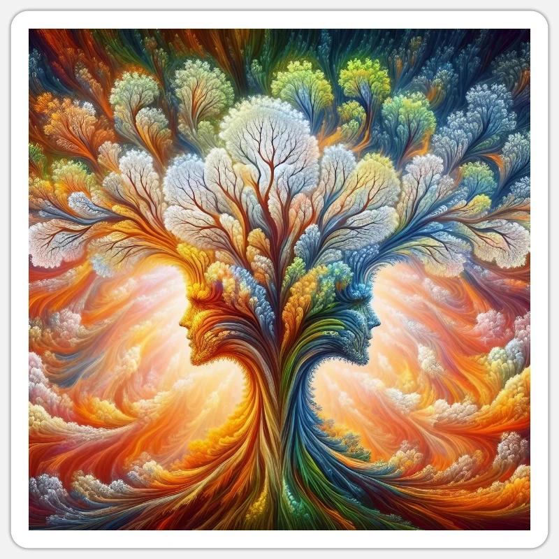 Arbre de Vie - Sticker taille S (10 x 10 cm) - blanc mat