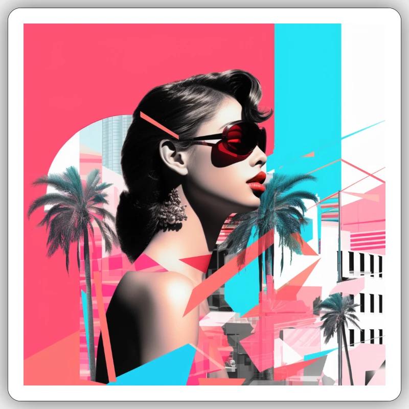 Problèmes de Miami - Sticker taille S (10 x 10 cm) - blanc mat
