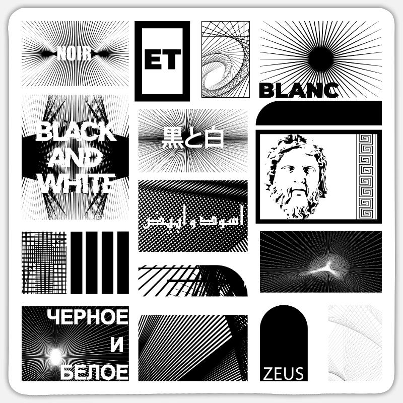 #Noir et blanc - Sticker taille S (10 x 10 cm) - blanc mat