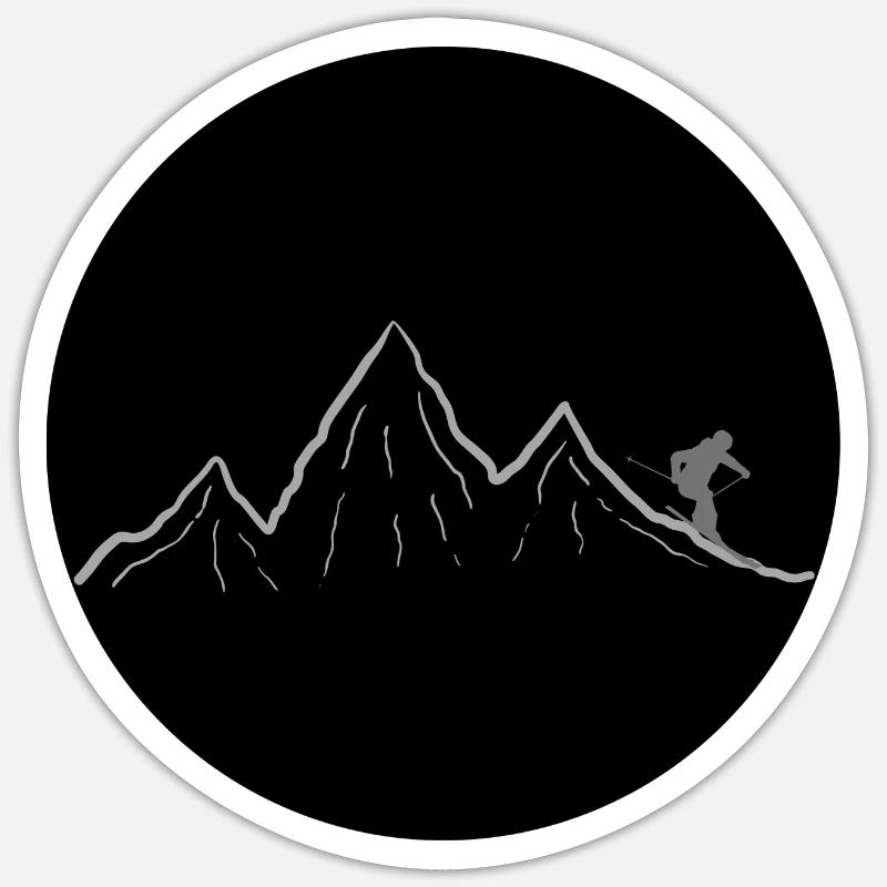 Ski dich frei! (grau) - Sticker Größe S (10 x 10 cm) - Mattweiß