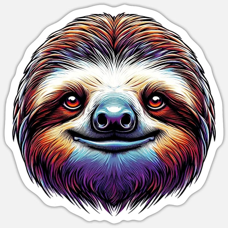 Faultier - Sticker Größe S (10 x 10 cm) - Mattweiß