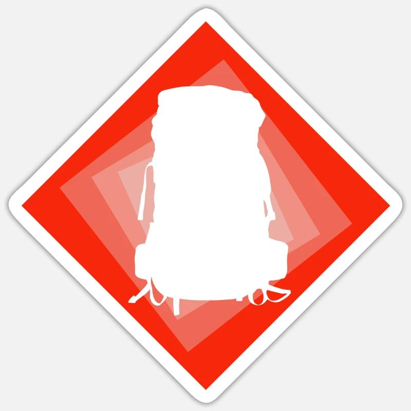 Backpacker Wanderer Rucksack Sticker Größe S (10 x 10 cm)