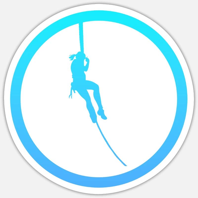 Climber Rope Climbing Climbing - Sticker size S (10 x 10 cm) - white matte