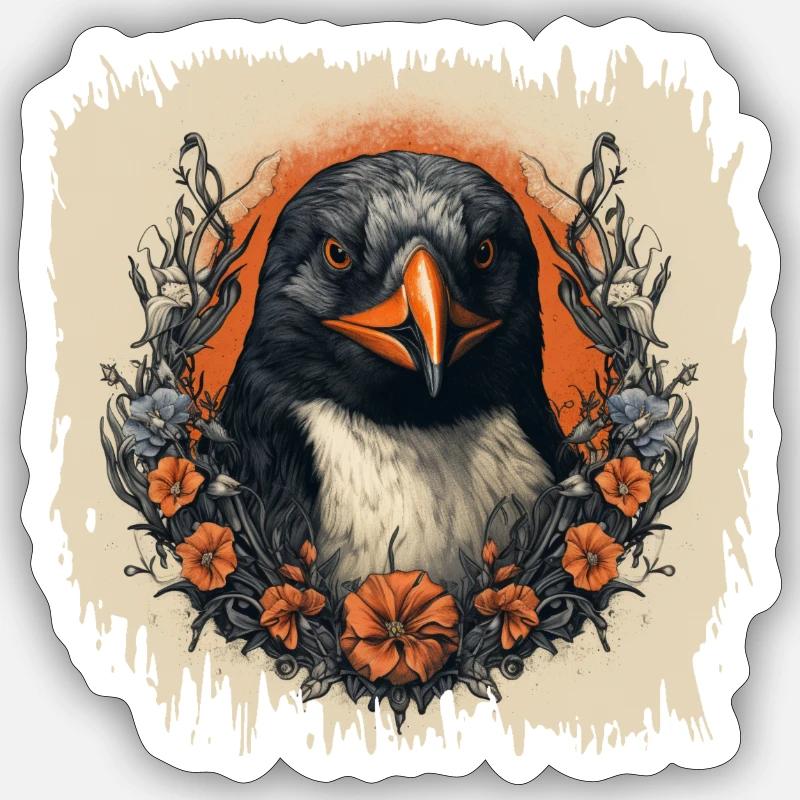 Pingouin dansant présente déclaration Cool Sticker taille S (10 x 10 cm)