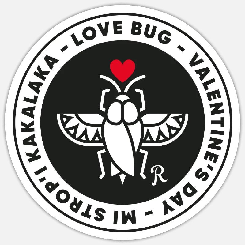 LOVE BUG - Sticker size S (10 x 10 cm) - white matte