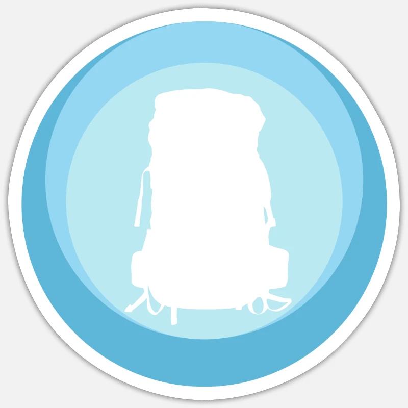 Backpacking Backpacking Wanderer Sticker Größe S (10 x 10 cm)