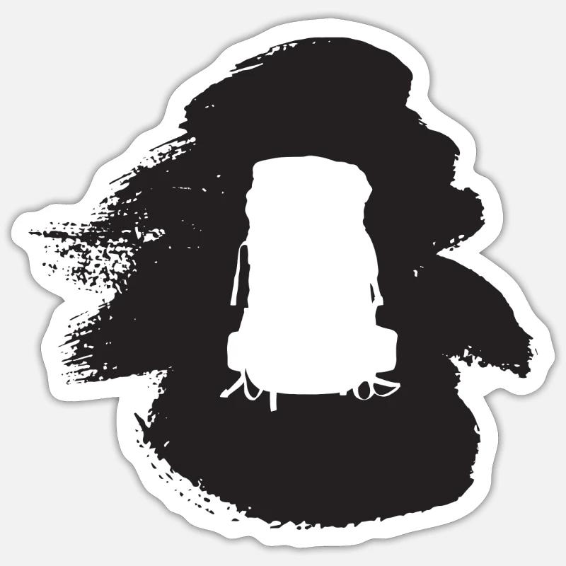 Backpack Hiking Backpacking - Sticker size S (10 x 10 cm) - white matte