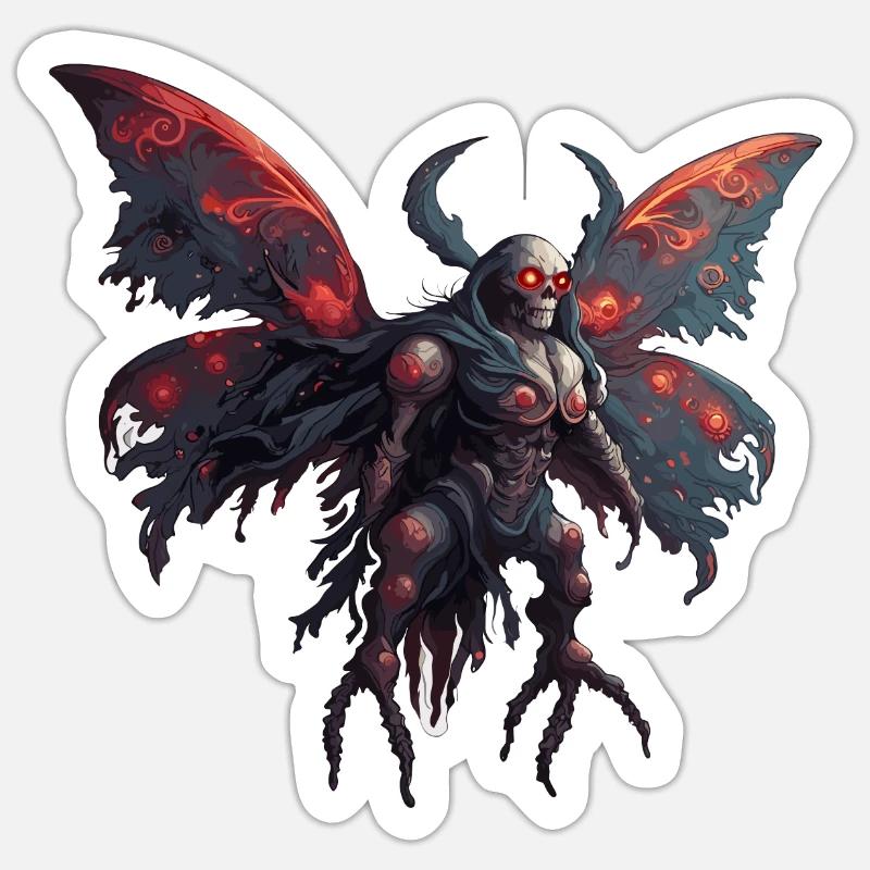 Mothman / Moth / Insect / Mythical Creature / Flutter Sticker size S (10 x 10 cm)