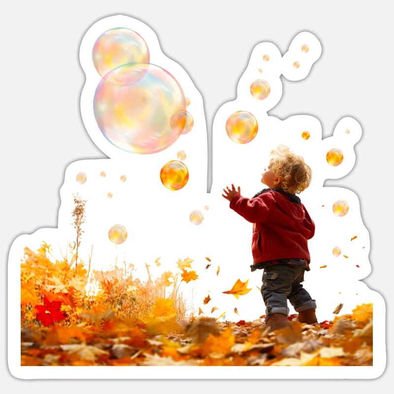 Fascination des bulles de savon - Sticker taille S (10 x 10 cm) - blanc mat