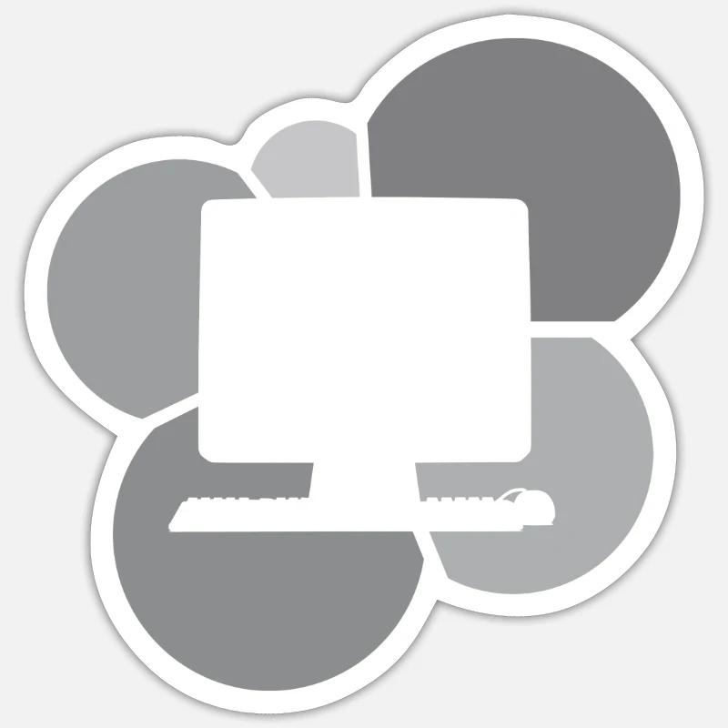 Computer Work PC Computer - Sticker size S (10 x 10 cm) - white matte