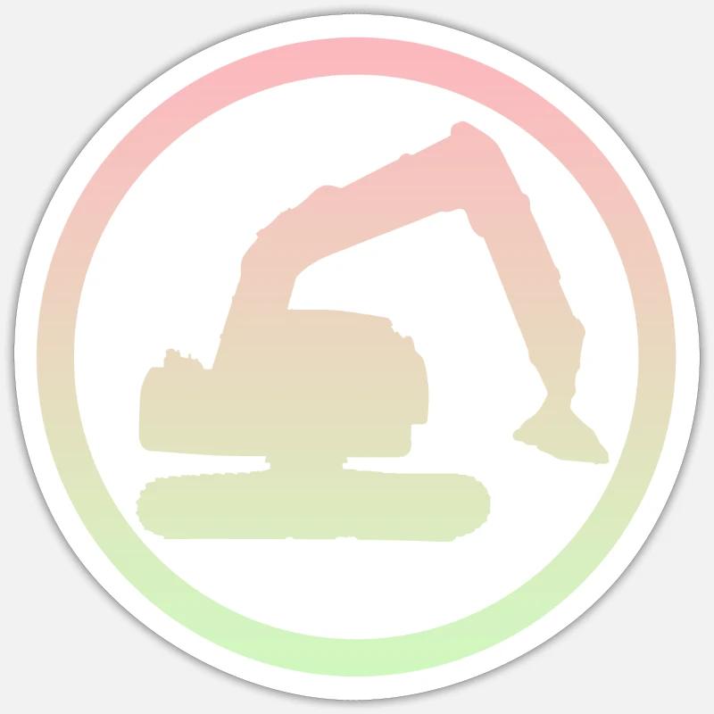 Baggerfahrer Baggerfahrer Baggerfahrerin - Sticker Größe S (10 x 10 cm) - Mattweiß