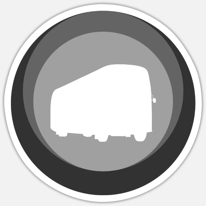 Bus Bus Bus - Sticker taille S (10 x 10 cm) - blanc mat