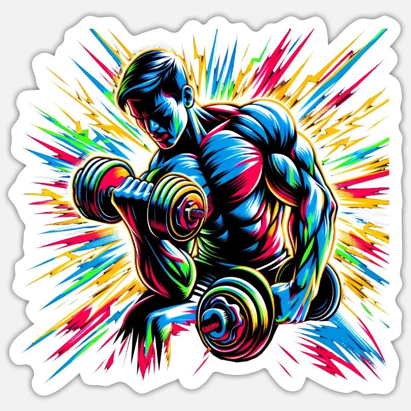 Explosive Workout Energy: Dumbbell Training Type Sticker size S (10 x 10 cm)
