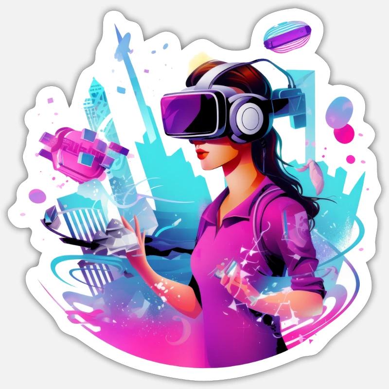 Expérience VR : monde de jeu interactif Sticker taille S (10 x 10 cm)