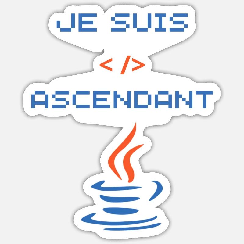 cadeau pour développeur java - Sticker taille S (10 x 10 cm) - blanc mat