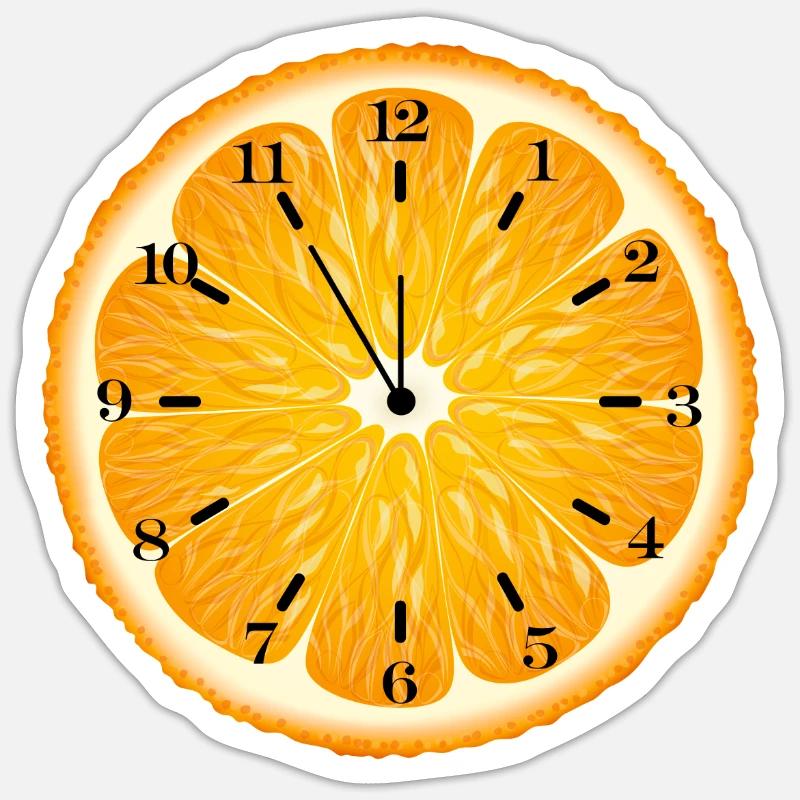 It's Orange Time - Sticker size S (10 x 10 cm) - white matte