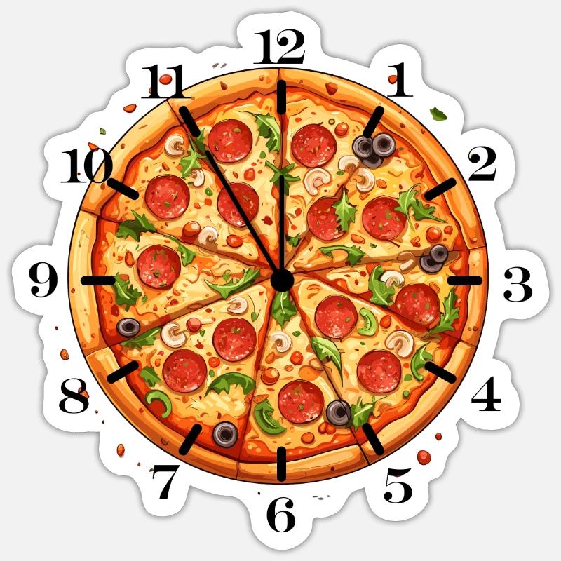 It's pizza time - Sticker size S (10 x 10 cm) - white matte
