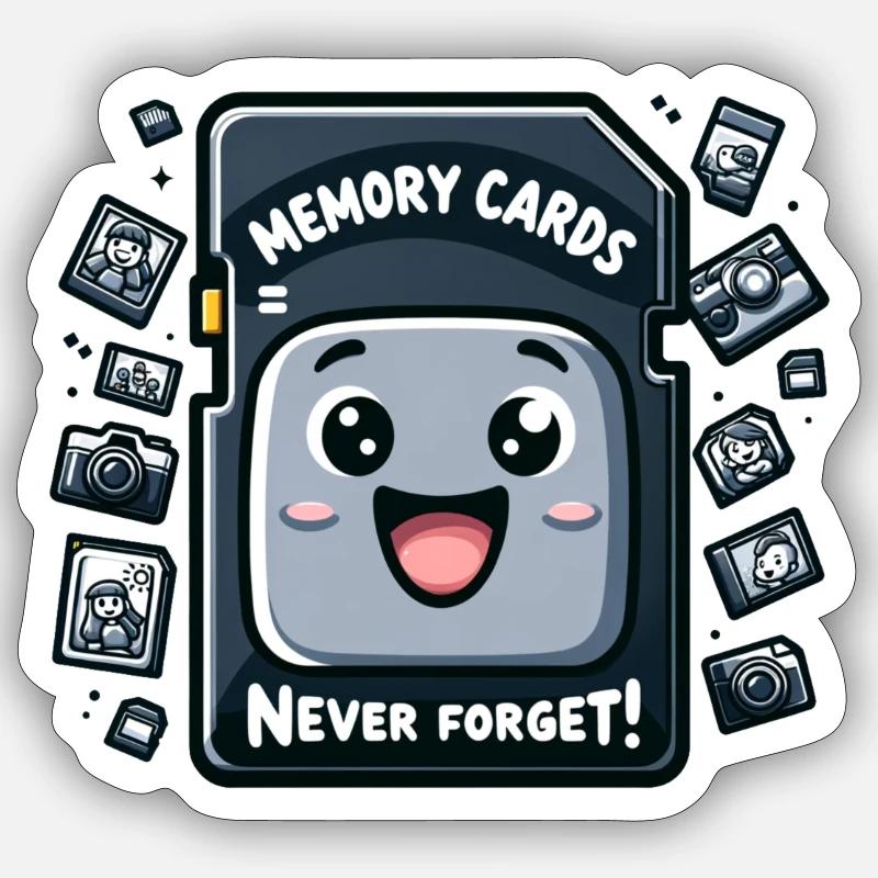 Memory Cards never Forget Sticker size S (10 x 10 cm)