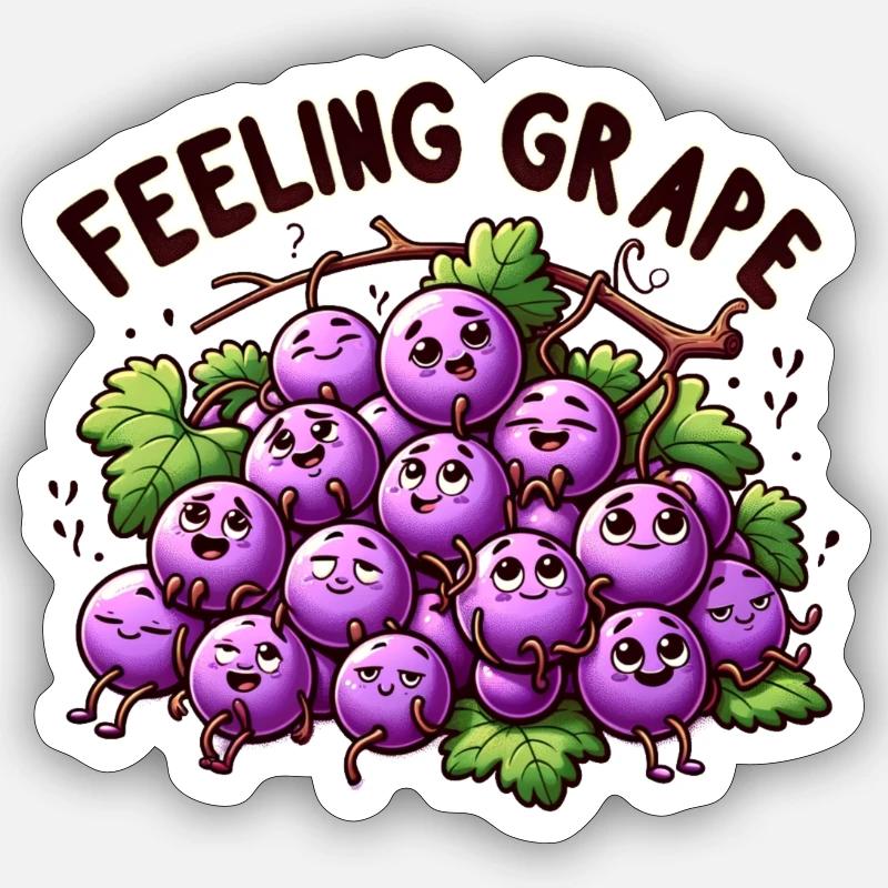 Feeling Grape - Sticker Größe S (10 x 10 cm) - Mattweiß